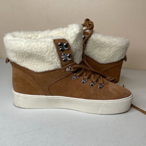 Marc Fisher Darlen Leather Platform Ankle Boots Size 8.5 - Picture 3 of 16